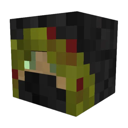 Akemulus Minecraft avatar head, 3D render