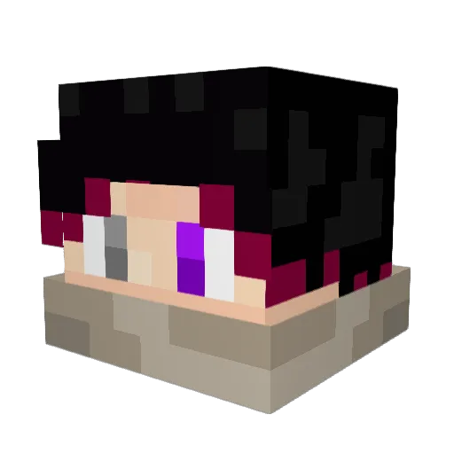 Akenari Minecraft avatar head, 3D render
