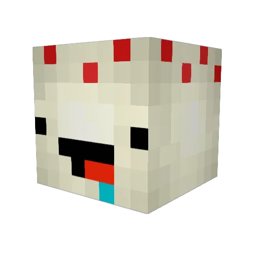 Akeno_bw Minecraft avatar head, 3D render