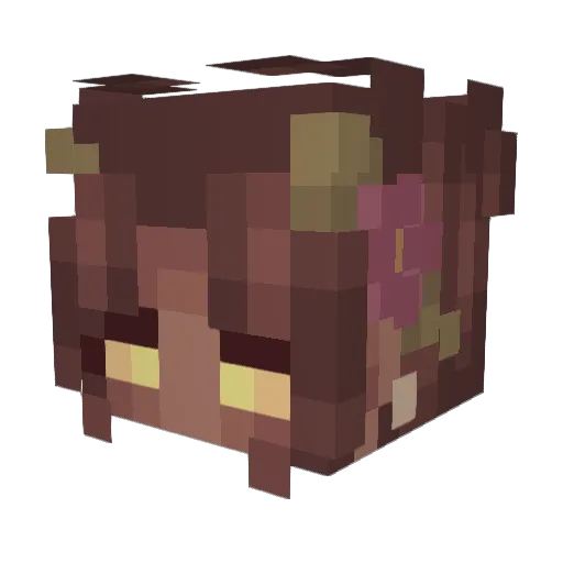 Akeruuu Minecraft avatar head, 3D render