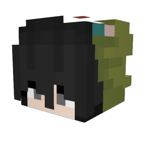 Aki0621 Minecraft avatar head, 3D render