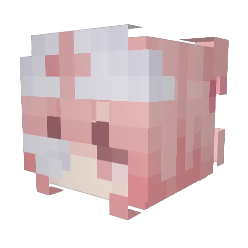 AkiAkira Minecraft avatar head, 3D render
