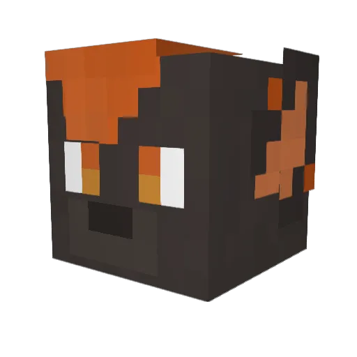 AkiKron Minecraft avatar head, 3D render