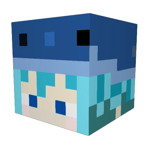 AkiLevi Minecraft avatar head, 3D render