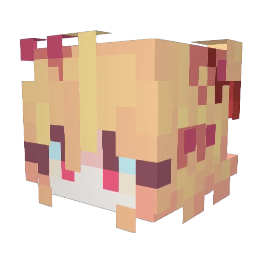 AkiLucky Minecraft avatar head, 3D render