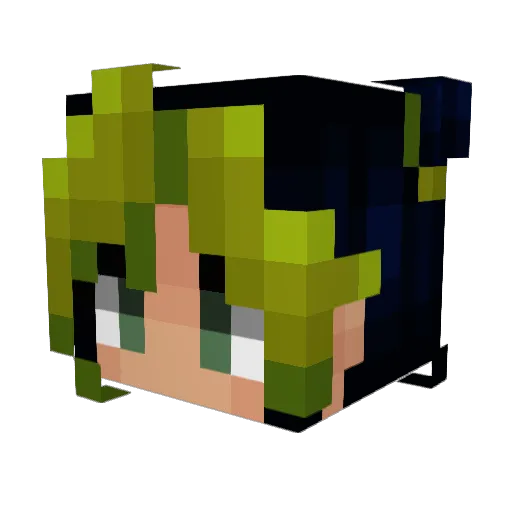 AkiNakai Minecraft avatar head, 3D render