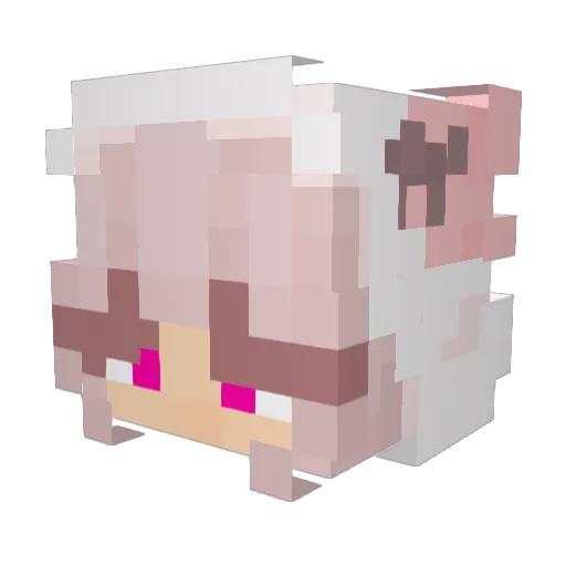 AkiUwU Minecraft avatar head, 3D render