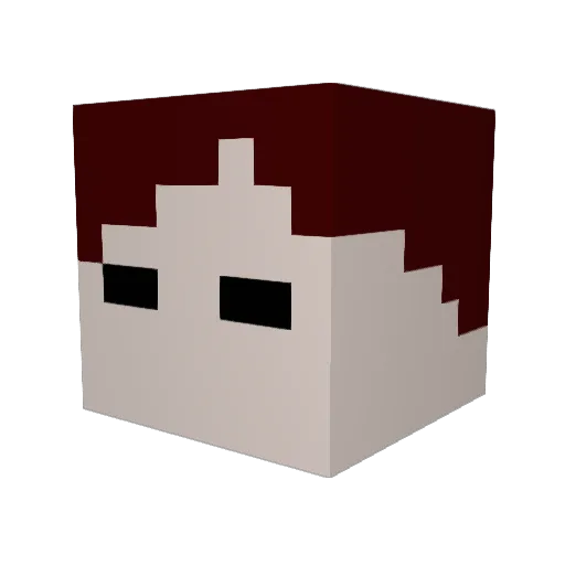 Aki_CHU Minecraft avatar head, 3D render