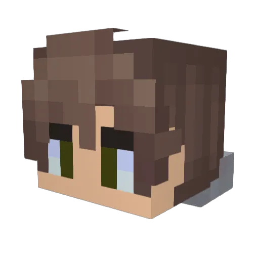 Aki_Kaizen Minecraft avatar head, 3D render