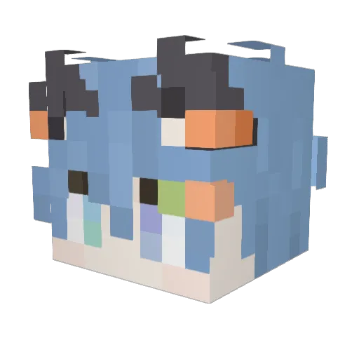 Aki_Vulpes Minecraft avatar head, 3D render