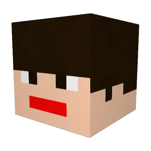 Akiba_Uni Minecraft avatar head, 3D render