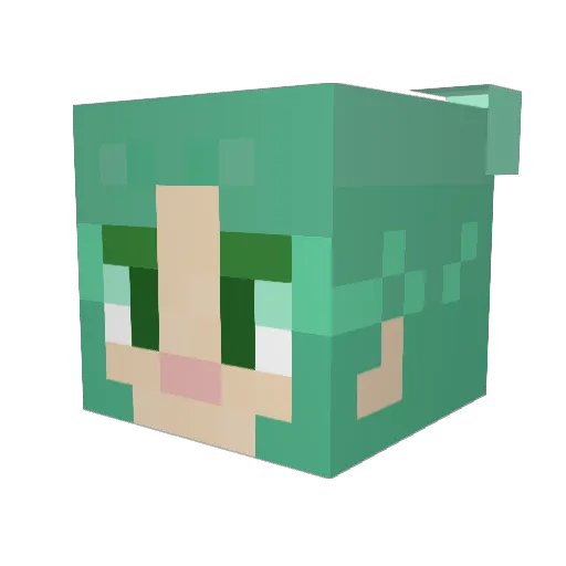 Akichimes Minecraft avatar head, 3D render