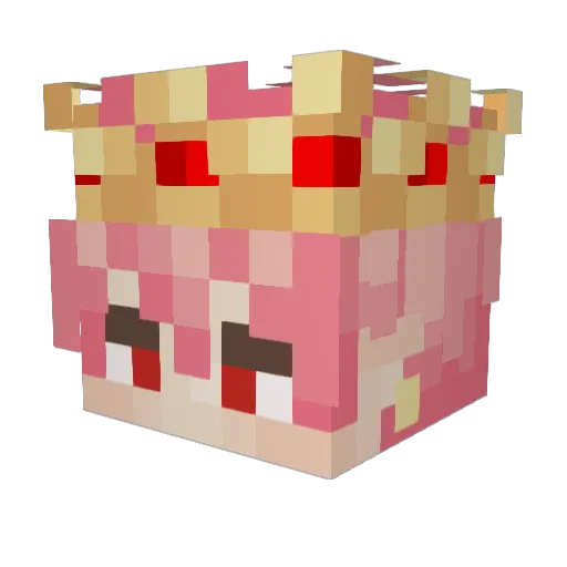 Akifiko Minecraft avatar head, 3D render