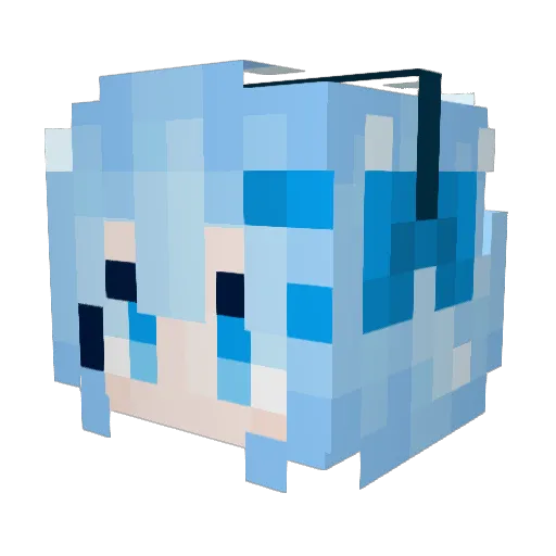 Akihano Minecraft avatar head, 3D render