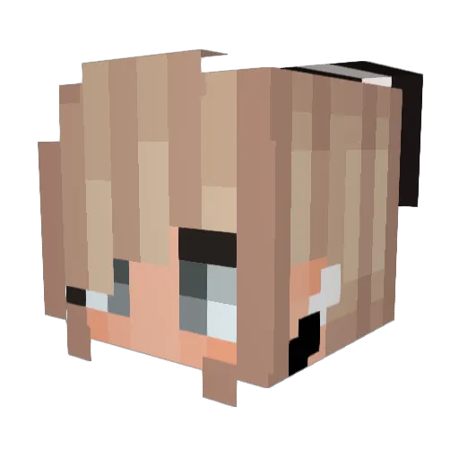 Akihensen Minecraft avatar head, 3D render