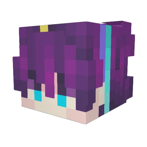 Akihioki Minecraft avatar head, 3D render