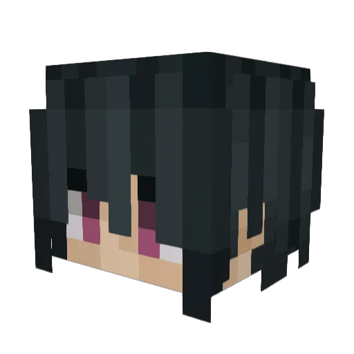 Akihoo_ Minecraft avatar head, 3D render