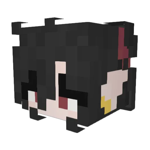 Akiiiwa Minecraft avatar head, 3D render