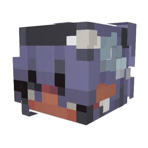 Akikixo Minecraft avatar head, 3D render