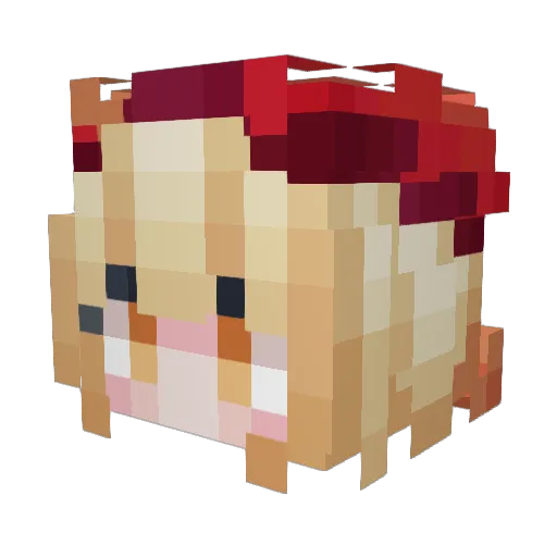Akikumo_Ayaha Minecraft avatar head, 3D render