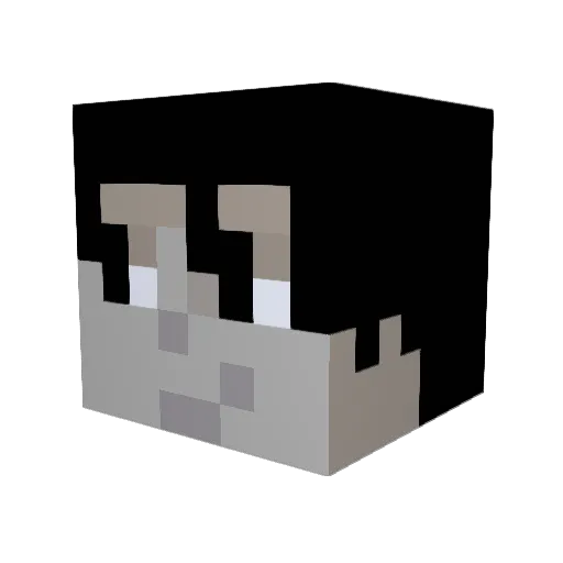 Akimaju Minecraft avatar head, 3D render