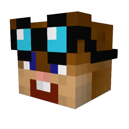 AkimboBong Minecraft avatar head, 3D render