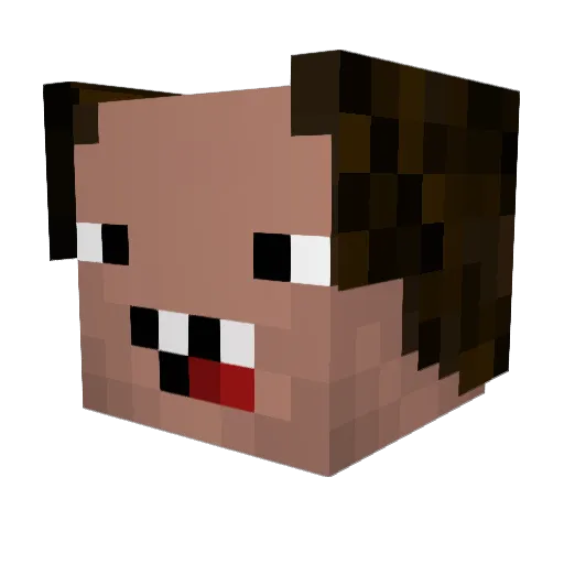 Akimm Minecraft avatar head, 3D render