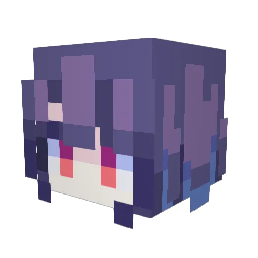 Akimuu Minecraft avatar head, 3D render