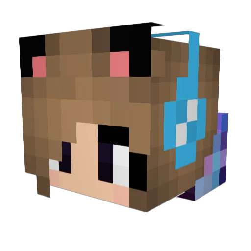 Akina666 Minecraft avatar head, 3D render