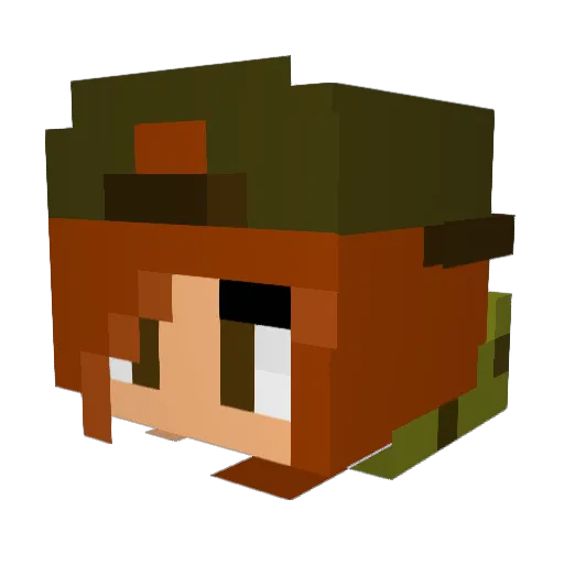 Akinaattori Minecraft avatar head, 3D render