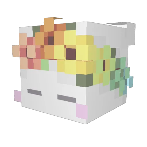 AkinoSako Minecraft avatar head, 3D render