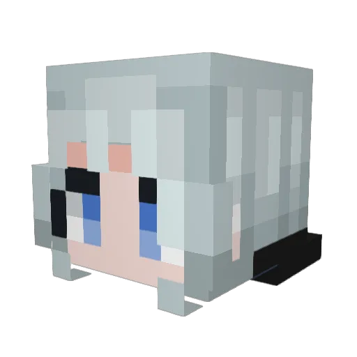 Akio1 Minecraft avatar head, 3D render