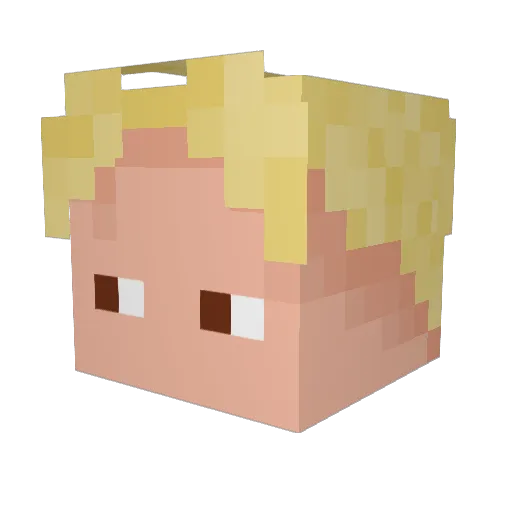 AkiraSNR Minecraft avatar head, 3D render