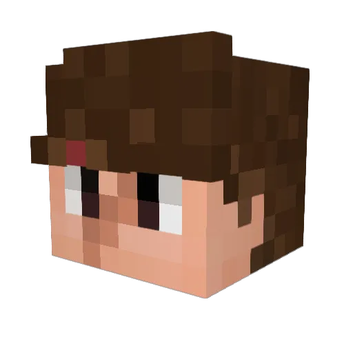 Akiraa_minecraft Minecraft avatar head, 3D render