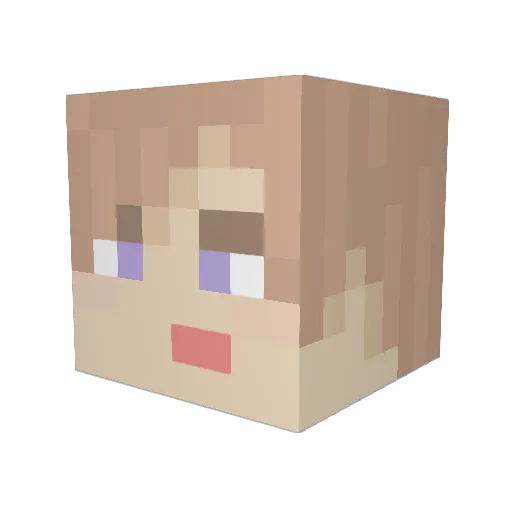 Akiromiyo Minecraft avatar head, 3D render