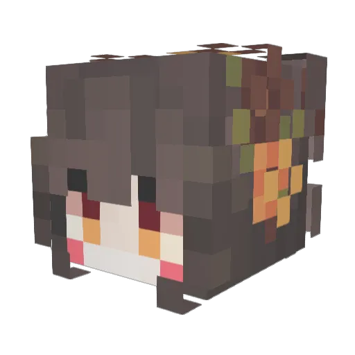 Akirono Minecraft avatar head, 3D render