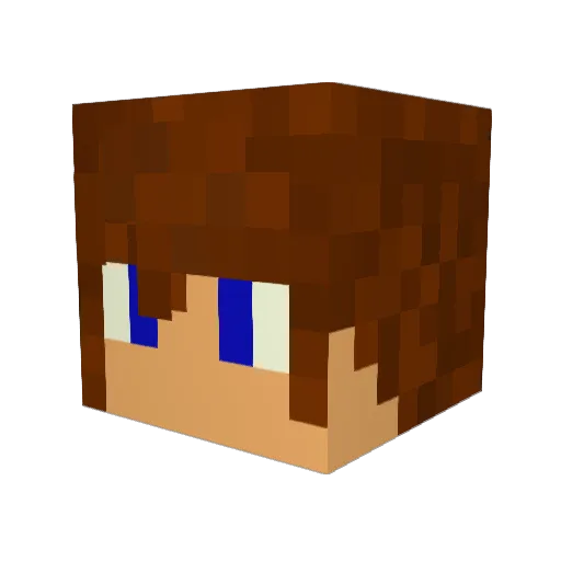 Akisimaru Minecraft avatar head, 3D render