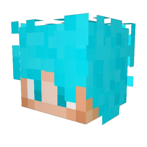 AkitoTenshi Minecraft avatar head, 3D render