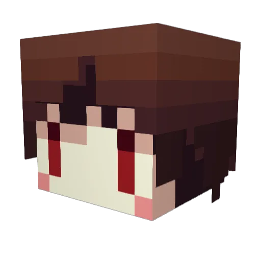 Akitsukirima Minecraft avatar head, 3D render