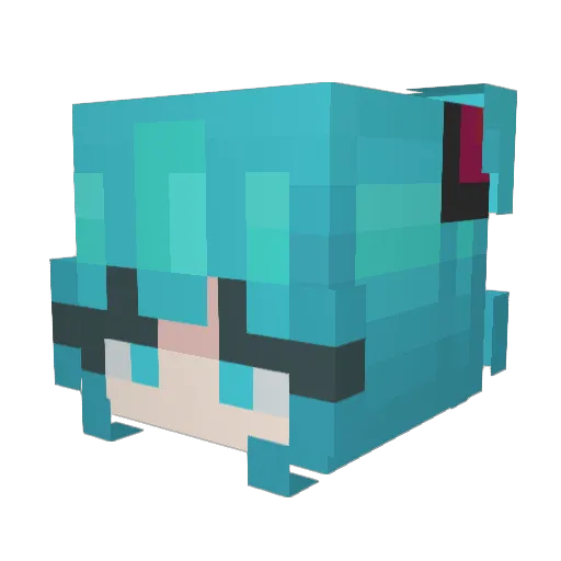 Akiuuuu Minecraft avatar head, 3D render