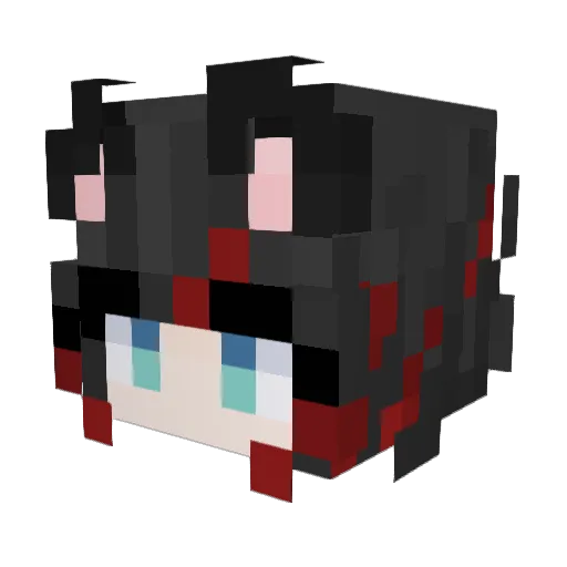 AkiyamaYukino Minecraft avatar head, 3D render