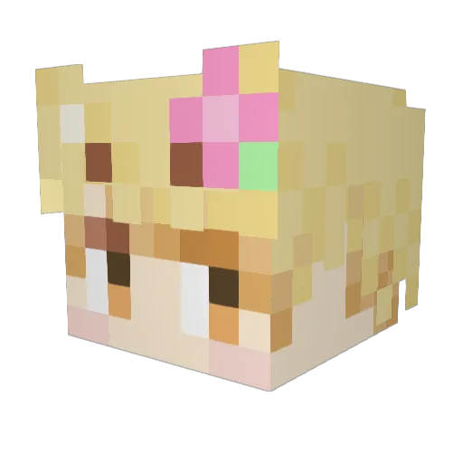 Akizora3c Minecraft avatar head, 3D render