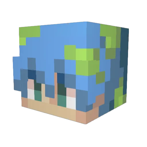 AkkTNT Minecraft avatar head, 3D render