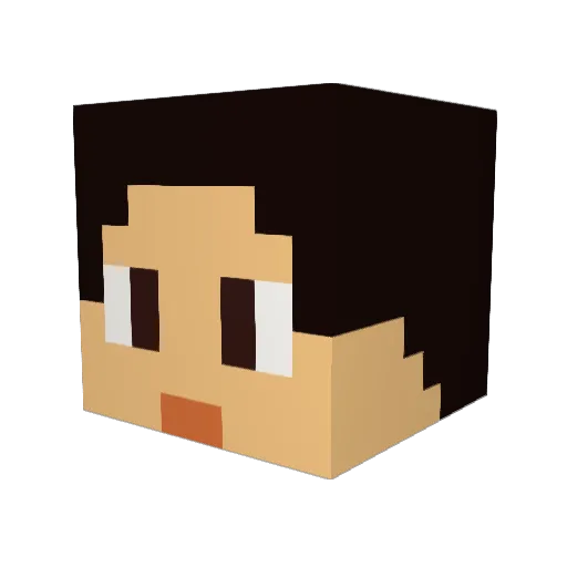 Akkarinage Minecraft avatar head, 3D render