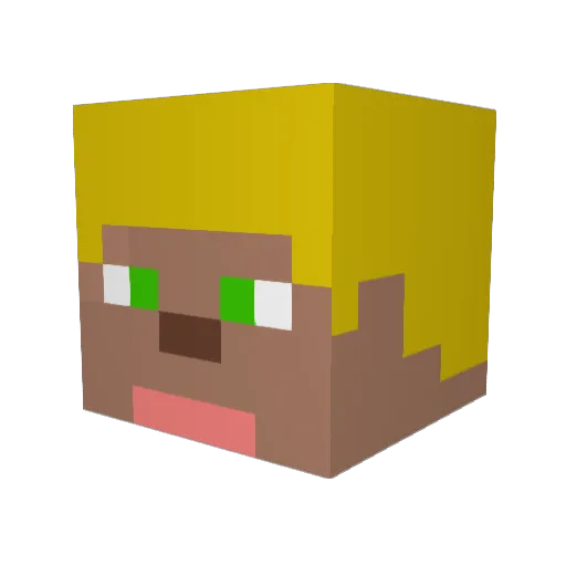 Akkatorix Minecraft avatar head, 3D render