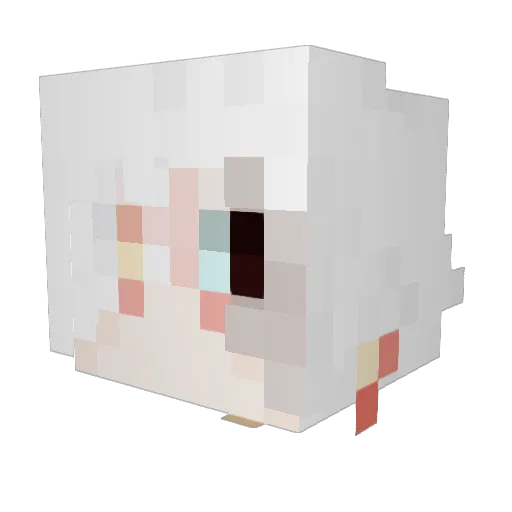 Akkichi Minecraft avatar head, 3D render