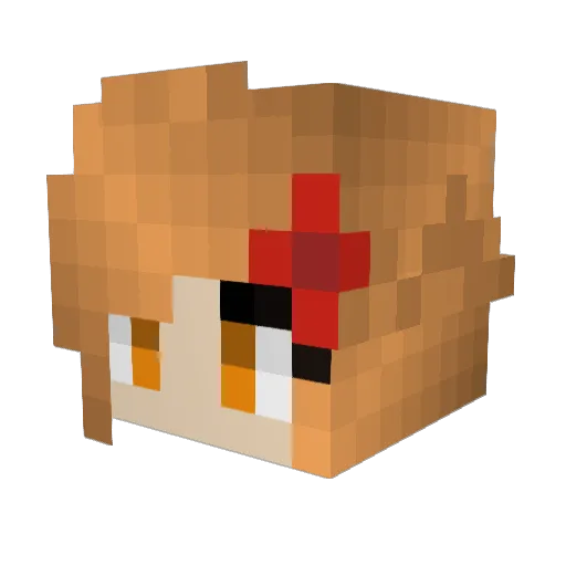 AkkoLWA Minecraft avatar head, 3D render