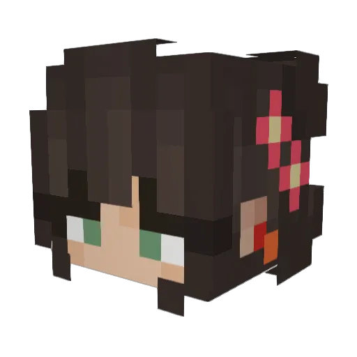 Akkoya Minecraft avatar head, 3D render