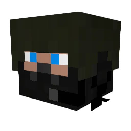 Akky Minecraft avatar head, 3D render