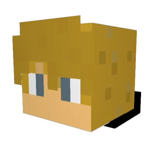 Aklosin Minecraft avatar head, 3D render